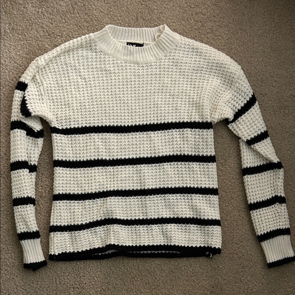 Women’s Black and White Striped Sweater